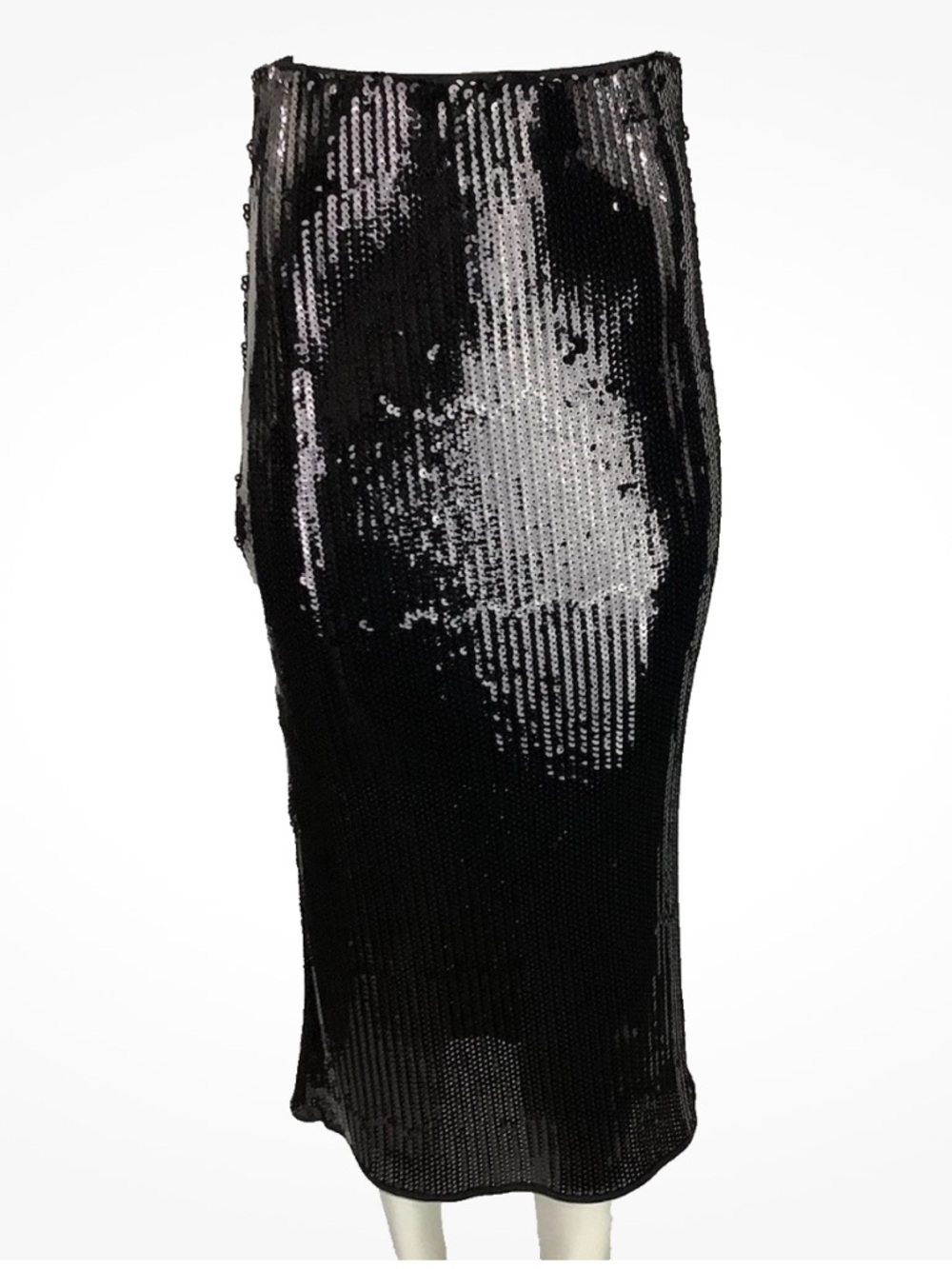 Truth By Republic Sz M All Over Sequin Midi Pencil Cocktail Party Skirt Black